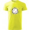 Baseball lopta v triku - Klasické pánske tričko vyššej gramáže - 3XL ( Neonová žltá )