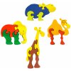 Fauna Dřevěné vkládací puzzle z masivu sada zoo 4 ks