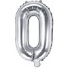 PartyDeco Fóliový balón Mini - Písmeno O 35cm strieborný