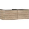 HANSGROHE Xelu Q závesná skrinka pre laminátovú dosku so zápustným umývadlom, 2 zásuvky, 1360 x 550 x 485 mm, prírodný dub, rukoväť matná biela, 54068700