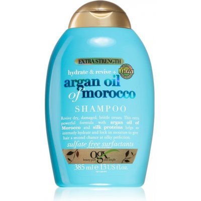 OGX Argan Oil Of Morocco Extra Strenght obnovujúci šampón pre veľmi poškodené krehké vlasy 385 ml