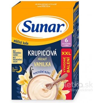 Sunar mliečna krupicová kaša na dobrú noc vanilková 210 g