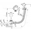 Alcadrain Sifón vaňový automat s napúšťaním prepadom pre hrubostenné vane, kov A565KM1-80 A565KM1-80
