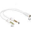 Redukčný kábel 2x Jack 3,5mm konektor / 3,5mm 4PIN zdierka, biely