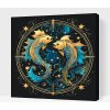 Vymalujsisam.sk Maľovanie podľa čísiel - Ryby/Pisces Veľkosť: 50x50cm, Rám: Na kartónovej doske