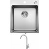 Blanco ANDANO 400-IF/A nerez hodvábny lesk s excentrom PushControl 525244 + Deante LIMA BBM F62M nerezová oceľ