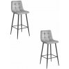 Barová stolička ARCETO - strieborno-sivý zamat / čierne nohy x 2 9401 71 00 00