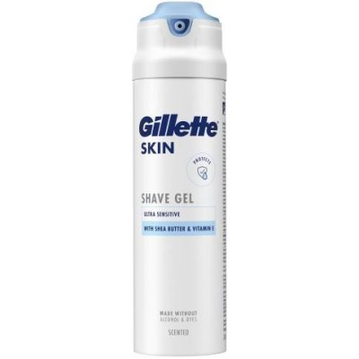 Gillette Skin Ultra Sensitive Shave Gel ochranný a upokojujúci gél na holenie 200 ml pre mužov