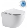 CERANO - WC závesné Verde, Rimless + Slim/UF sedátko - biela lesklá - 49x36 cm