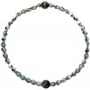 Glosery korálkový náramok JIN A JANG Obvod zápästia: iné - uveďte do poznámky (ako zadávate os.údaje), Typ korálok / veľkosť: Swarovski strieborné / 4mm, Medailón: strieborný / 6mm