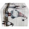 Vianočný gobelínový behúň na stôl Šedí škriatkovia 40x130 cm Chenille IT04