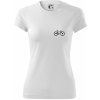 Obrázok kolesa na prsníku horský bicykel - Dámske Fantasy športové (dresovina) - XL ( Biela )
