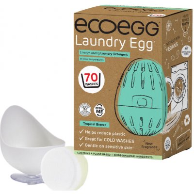 ECOEGG Ltd. Ecoegg pracie vajíčko na 70 praní s vôňou tropický vánok, detox tableta, držiak na vajíčko
