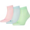 Puma dámské ponožky Quarter 3P 3 páry pohodlné a prodyšné dámské kotníkové ponožky v jemných pastelových barvách s decentním logem