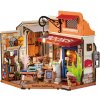 RoboTime 3D drevená skladačka Miniatúra domčeka Kníhkupectvo na rohu