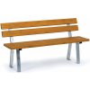Vonkajšia lavička WOODY s operadlom, zinková, 1500 mm, limba