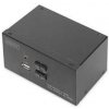 DIGITUS KVM přepínač, 2 porty, dva displeje, 4K, HDMI (DS-12860)