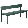 Muuto Linear Steel Bench s opierkou 170 cm dark green
