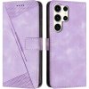 Peňaženkové kožené puzdro Triangle na Samsung Galaxy S24 Ultra 5G - Fialová