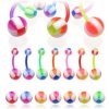 Šperky eshop - Piercing do pupka Multicolor Balla W33.20 - Farba piercing: Oranžová