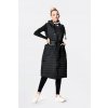Dámska dlhá čierna prešívaná vesta (JIN219) odstíny černé S (36)