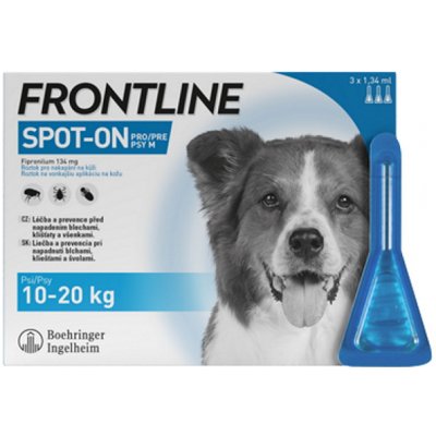 FRONTLINE Spot-on pipeta proti kliešťom a blchám pre psy M 3 x 1,34ml