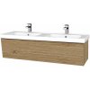 Dreja Umývadlová skrinka INVENCE SZZ 125 (dvojumývadlo Harmonia) - A01 Dub (masív) / A01 Dub (masív)