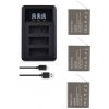 3x Li-ion 1050mAh batéria + nabíjačka pre SJCAM SJ4000/SJ5000/SJ6000