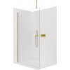 CERANO - Sprchová zástena Walk-in Onyx Top Round Ľ/P - 8 mm - guľatá vzpera - zlatá kartáčovaná, transparentné sklo - 140x200 cm