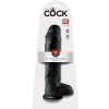 King Cock 11 veľké upínacie dildo na semenníky 28 cm čierne