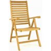 Divero 40742 Drevená polohovateľná stolička - teakové drevo