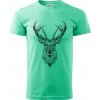 Jeleň kresba - Klasické pánske tričko vyššej gramáže - 3XL ( Mätová )
