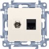 Zásuvka TV/RJ45 +f samostatná 1dB (SS) krémová SIMON10 (simon)