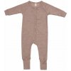Rastúce merino pyžamo detské (overal) hnedé powder melange Smallstuff Veľkosť: 80