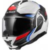 Překlápěcí helma LS2 FF910 Advant II Triple bílá/modrá/červená XS