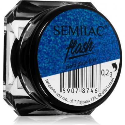 Semilac Flash trblietavý prášok na nechty odtieň Holo Blue 691 0,2 g
