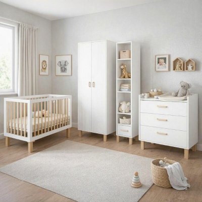 LittleSky LAURA II biela buk súprava nábytku zostava 2