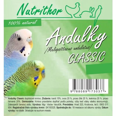 Nutrithor Classic Andulka 10 kg