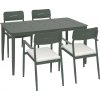 Zostava záhradného nábytku s jedálenským stolom Claremont, zeleno-sivá, 5-dielna