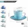 VANCASSO BONITA Blue Sada šálok s podšálkami na kávu 180ml 6ks