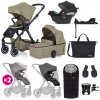 PETITEMARS PETITE&MARS Kočík kombinovaný ICON 2v1 Mossy Green XXL AIR + CYBEX Aton B2 i-Size + základňa