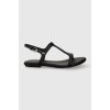 Kožené sandále Tommy Hilfiger TH FLAT SANDAL dámske, čierna farba, FW0FW07930 EUR 40