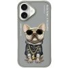 Zadný kryt NIMMY case GLASSES COOL DOG pre Apple iPhone 16, sivá