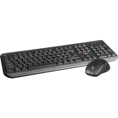 C-TECH klávesnica WLKMC-01, bezdrôtový combo set s myšou, čierny, USB, CZ/SK