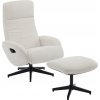 Xora RELAXAČNÉ KRESLO S PODNOŽKOU, kov, textil, čierna, béžová - Kreslá - 000788001602