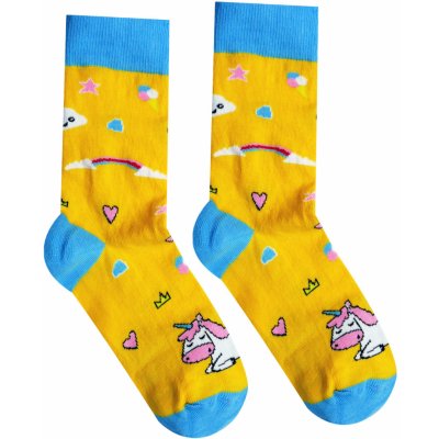 Hesty Socks ponožky Jednorožec žlto-modré