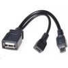 PREMIUMCORD USB redukce kabel USB A/female+Micro USB/female - Micro USB/male OTG kur-18