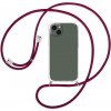 SES Priehľadný silikónový ochranný kryt so šnúrkou na krk pre Huawei P30 Lite - červená 11367