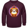 AWDis Detská Mikina - Dizajn so psom pre deti - hasič - Purpurovočervená - 3 - 4 Roky - Detské