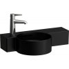 LAUFEN Val asymetrické závesné umývadielko s odkladacou plochou vpravo, s otvorom, bez prepadu, 550 x 315 mm, matná čierna, H8152837161131
